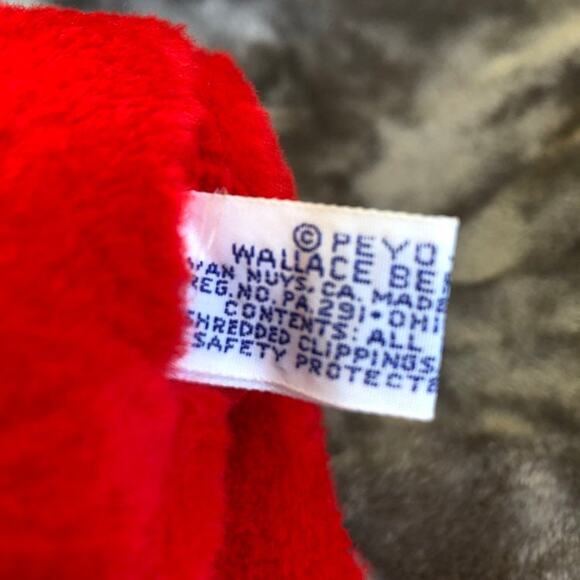 Vintage Papa Smurf Plush Doll 8" 1981 Wallace Berrie Smurf Nut Hull Stuffing - Picture 10 of 12